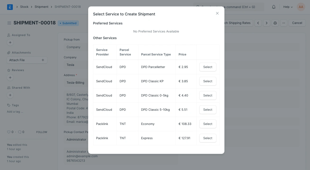 erpnext shipping erpnext shipping